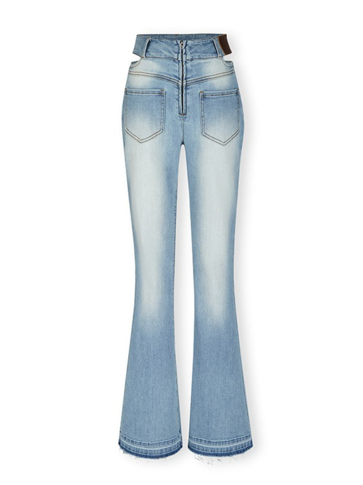 High-Waisted Vintage Flared Jeans - CHINASQUAD