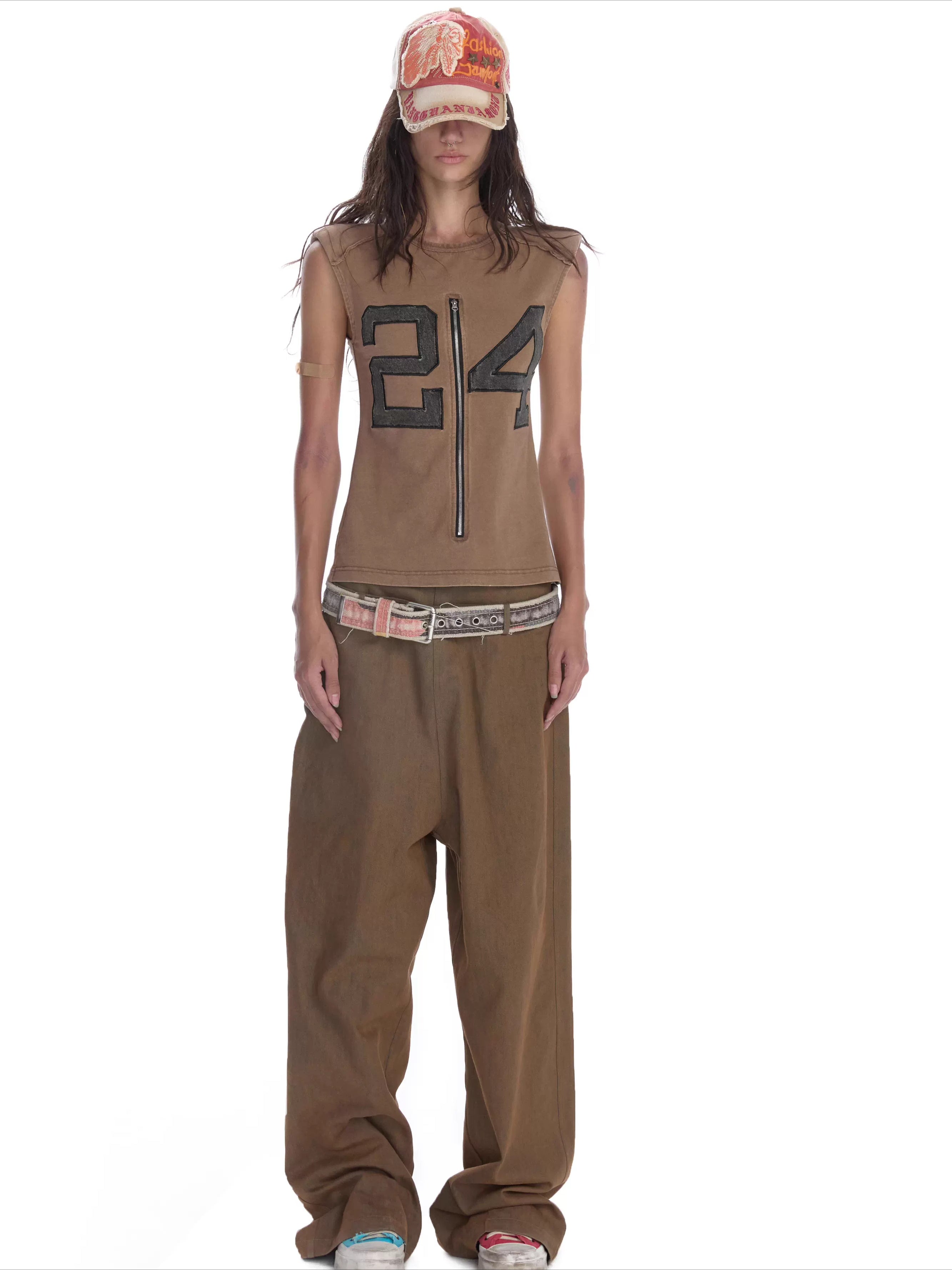 Distressed Platform Backless Canvas Sneakers