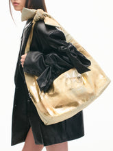Pure Cotton Twill Denim Large Capacity Foldable Crescent Bag - CHINASQUAD