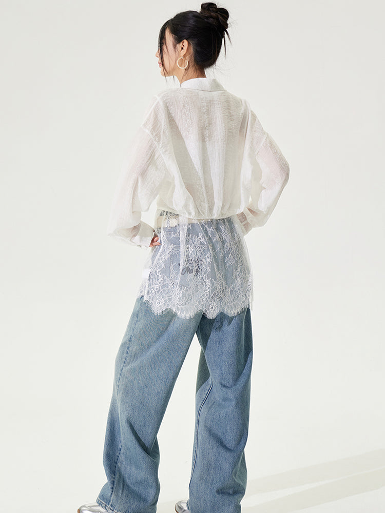 Lace Sunscreen Shirt Set - CHINASQUAD