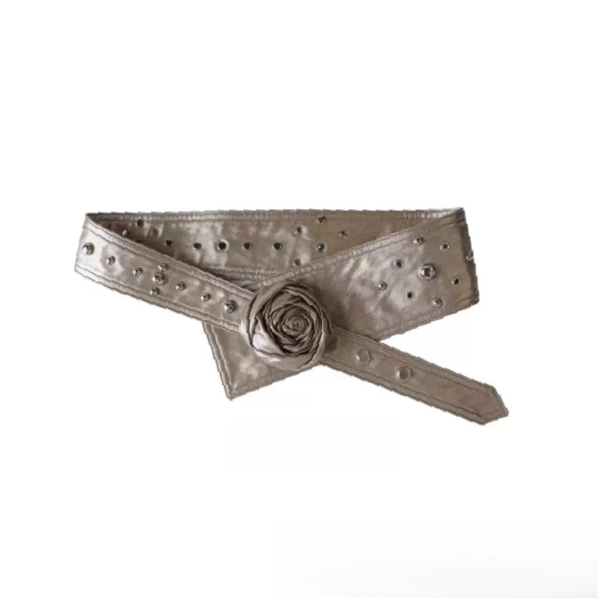 Vintage Rose Studded Wide Belt - CHINASQUAD