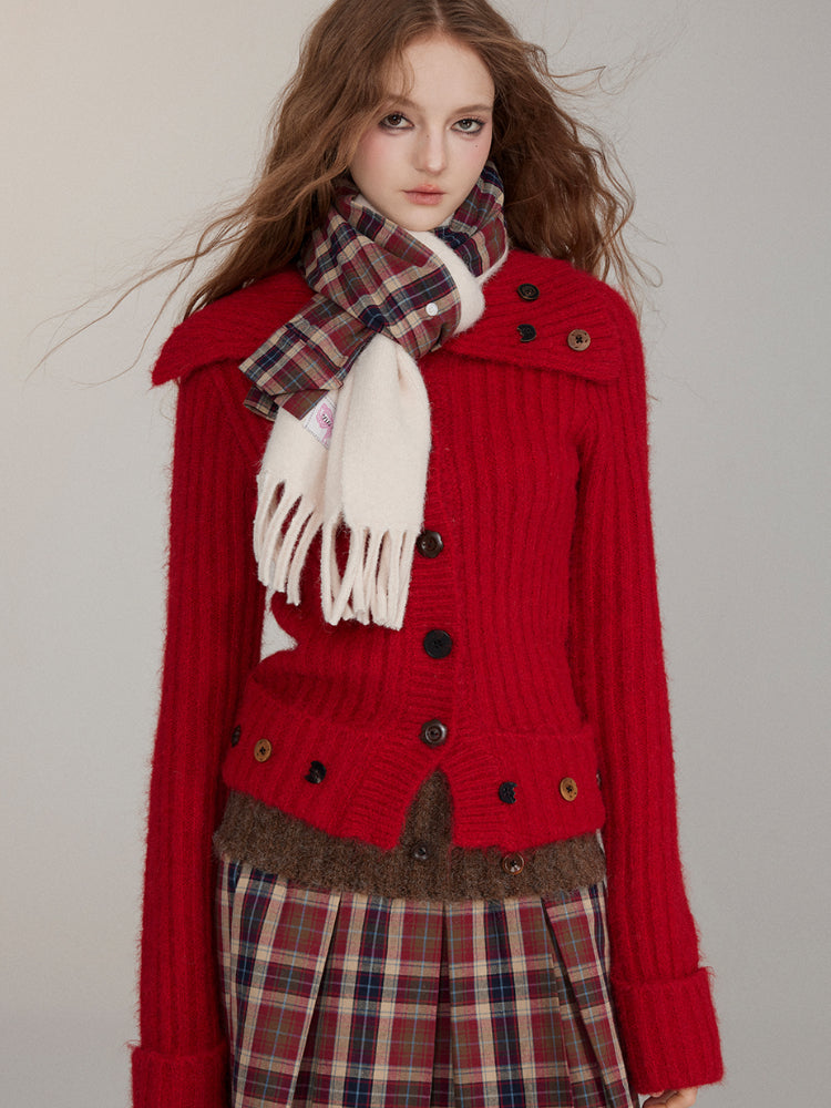 Wool Button Knitted Cardigan - CHINASQUAD