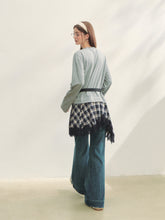 Plaid Lace Patchwork Knit Dress - CHINASQUAD