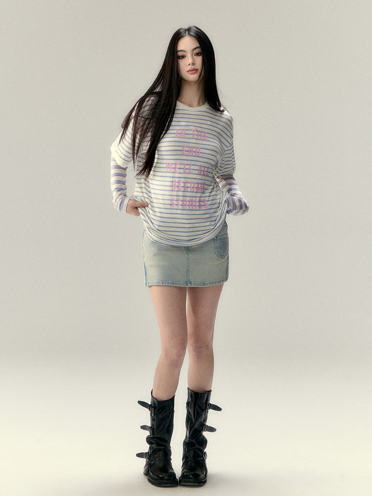 Floral Print Round Neck Short-Sleeve T-shirt  - CHINASQUAD