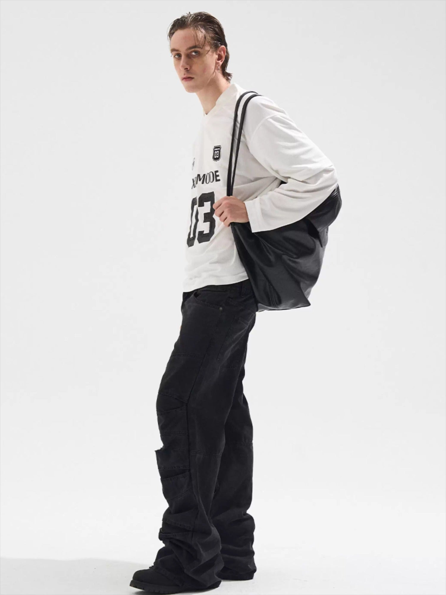 Vintage Striped Layered-Effect Long Sleeve Jersey T-Shirt - CHINASQUAD