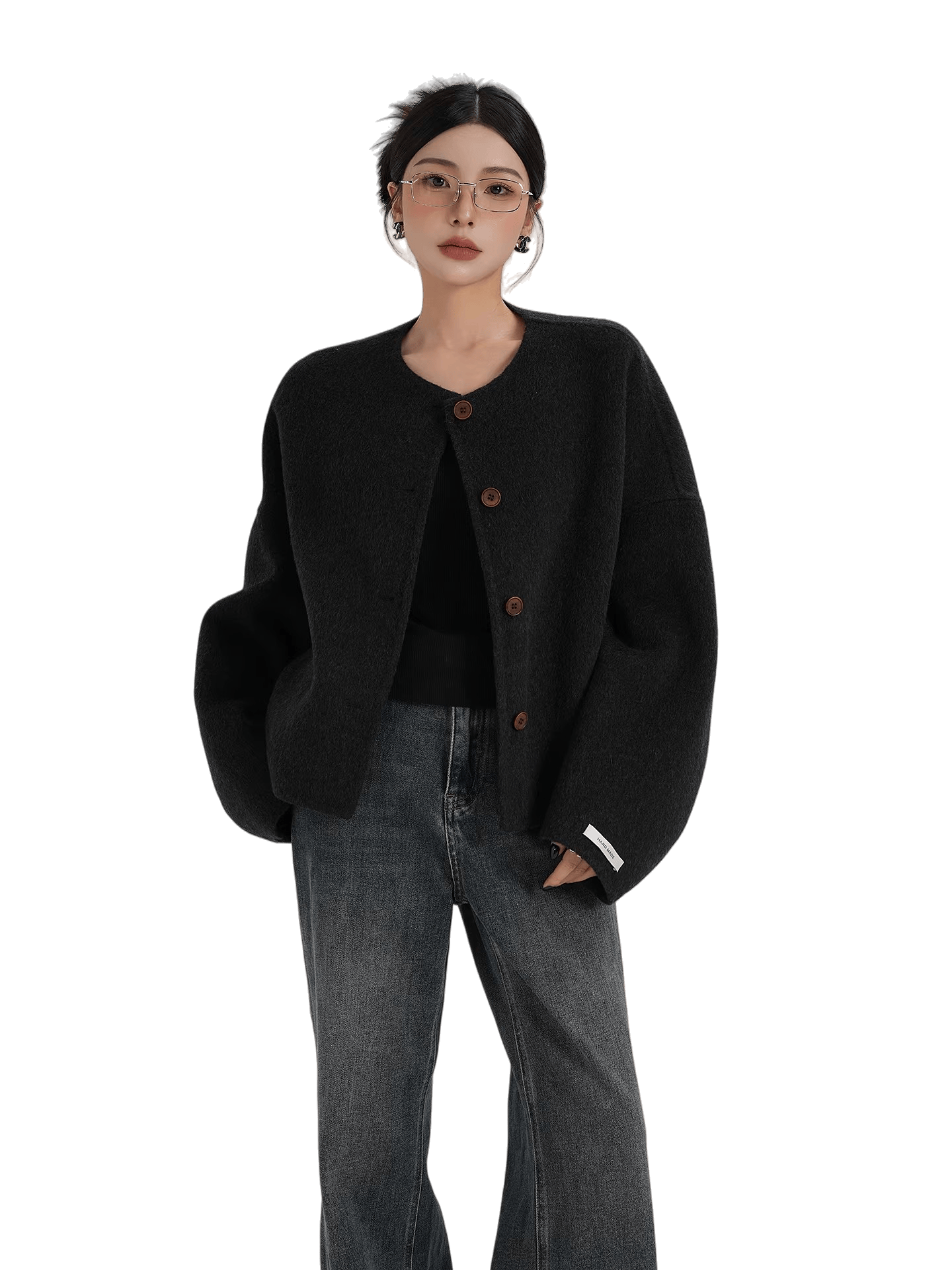 Relaxed-Fit Cropped Double-Faced Wool Jacket