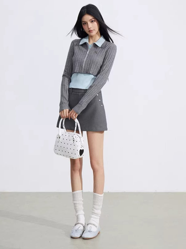 Colorblock Knit Two-Piece Set