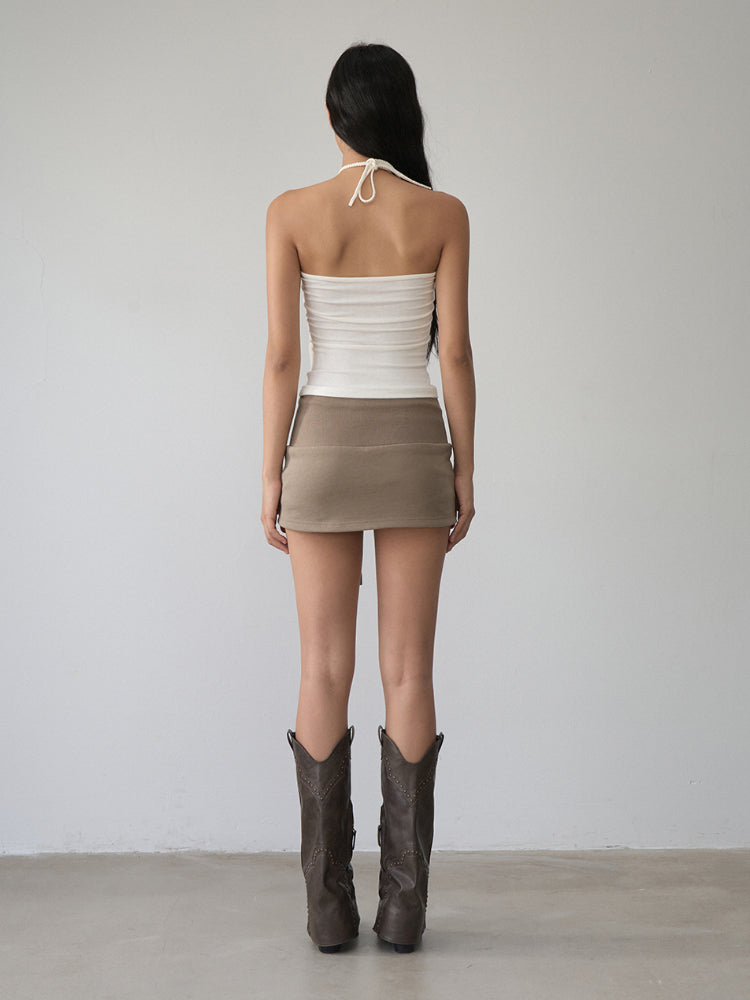 Pleated Rope-Hanging Fitted Bandeau - CHINASQUAD