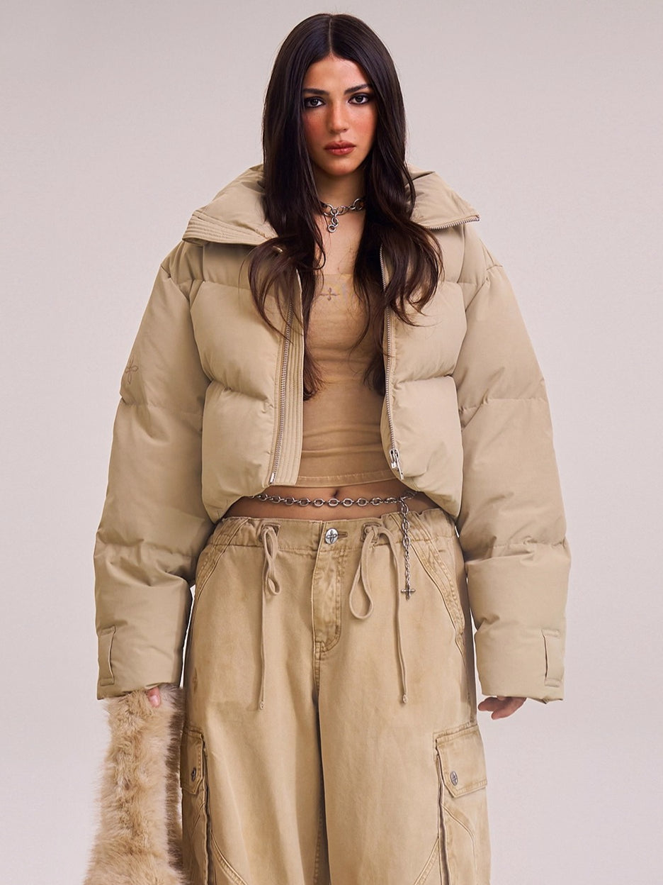 Desert Cross Cropped Down Jacket