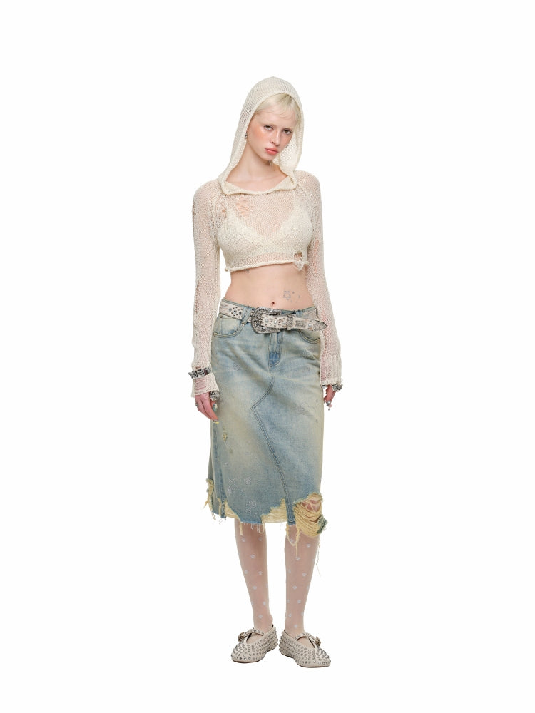 Washed Denim Skirt - CHINASQUAD