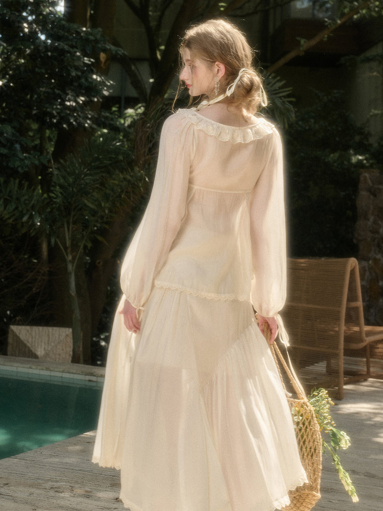 Tencel Air Fabric Shirt & Skirt Set - CHINASQUAD