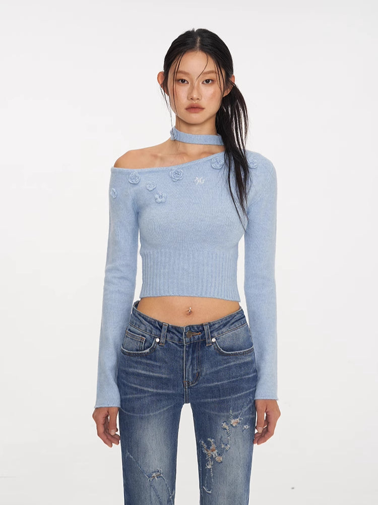 Wild Rose Knit Crewneck Sweater - CHINASQUAD