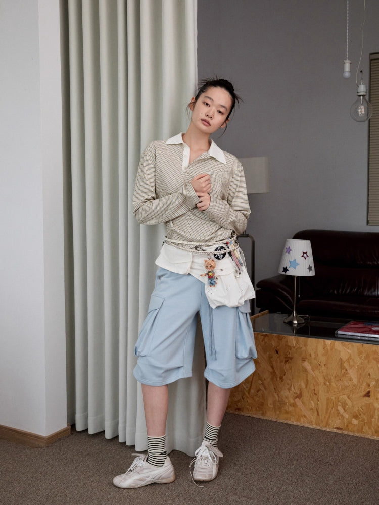 Embroidered Jacquard Utility Multi-Pocket 3D Waist Bag