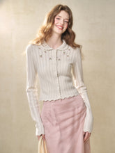 Embroidered Wool Hollow Cardigan & Tank Top Set - CHINASQUAD