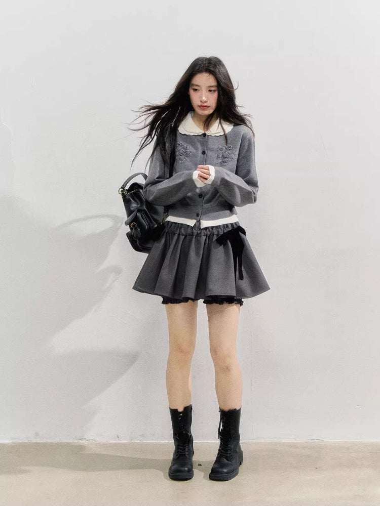 Velvet Bow Water-Repellent Puff Skirt