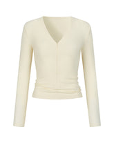 V-neck Slim Fit Zipper Long Sleeve T-shirt - CHINASQUAD