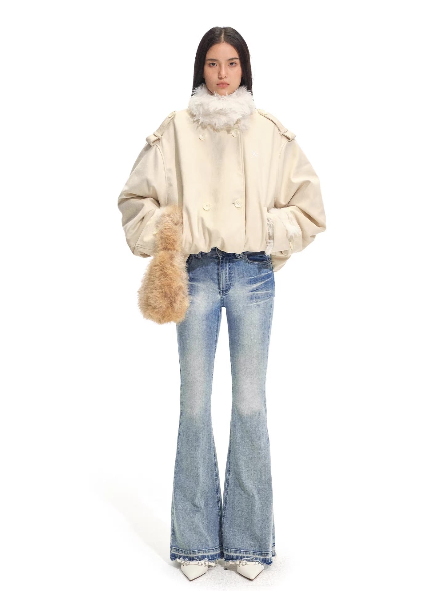 Faux Shearling Suede Jacket