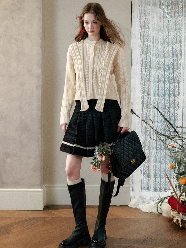 Galaxy Classic Wool Pleated Skirt Set - CHINASQUAD