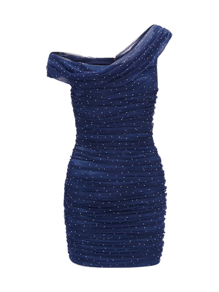 Off-Shoulder Cowl Neck Elegant Mini Dress - CHINASQUAD