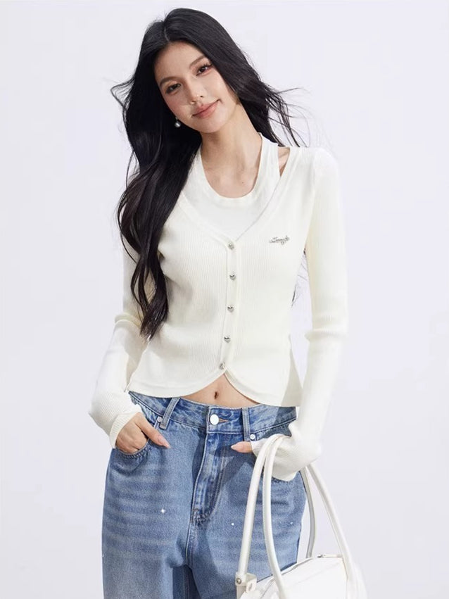 Cut-Out Layered Knit Base Layer