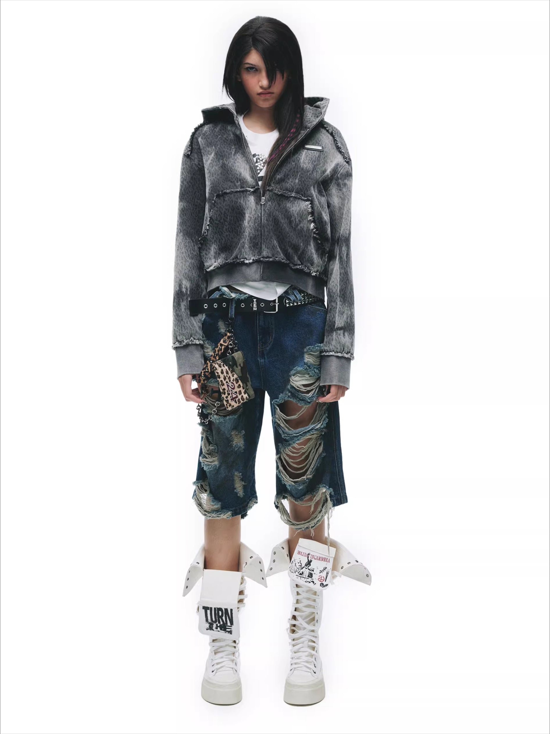 Tie-Dye Distressed Grunge Sweatshirt