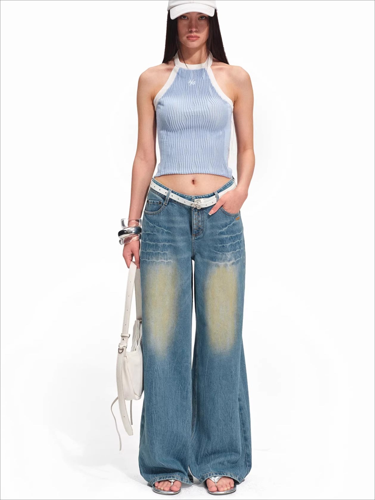 Mule Wide-Leg Denim Pants