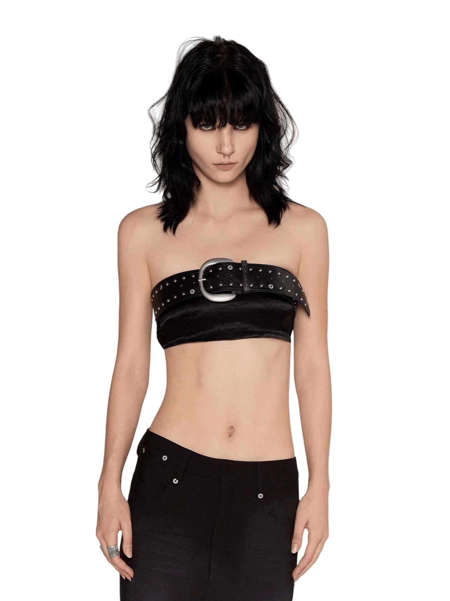 Studded PU Pin-Buckle Belt