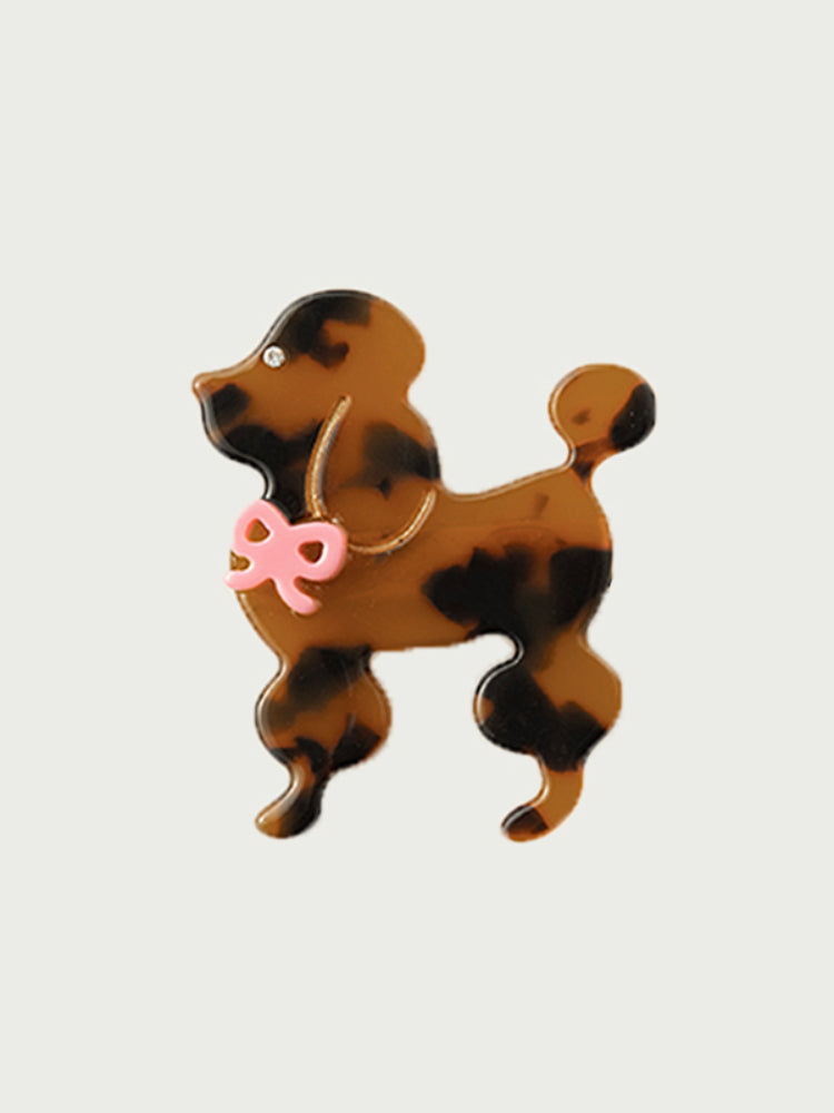 Tortoiseshell-colored Acetate Hair Clip - CHINASQUAD