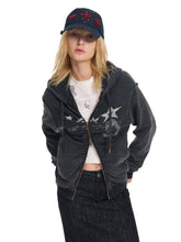 Washed Punk Zip-up Hoodie - CHINASQUAD