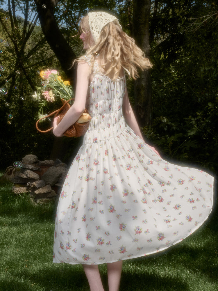 French Relaxed Old Money Floral Long Dress - CHINASQUAD