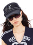 Polka Dot Flower Letter Embroidered Poster Hat - CHINASQUAD