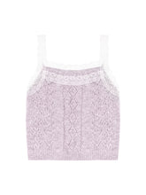 Gray & Purple Lace Trim Cardigan - CHINASQUAD