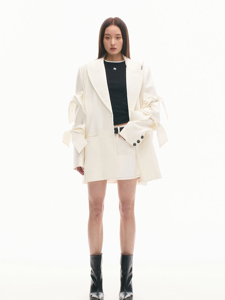 Textured Loose-Fit Embroidered Leather Jacket - CHINASQUAD