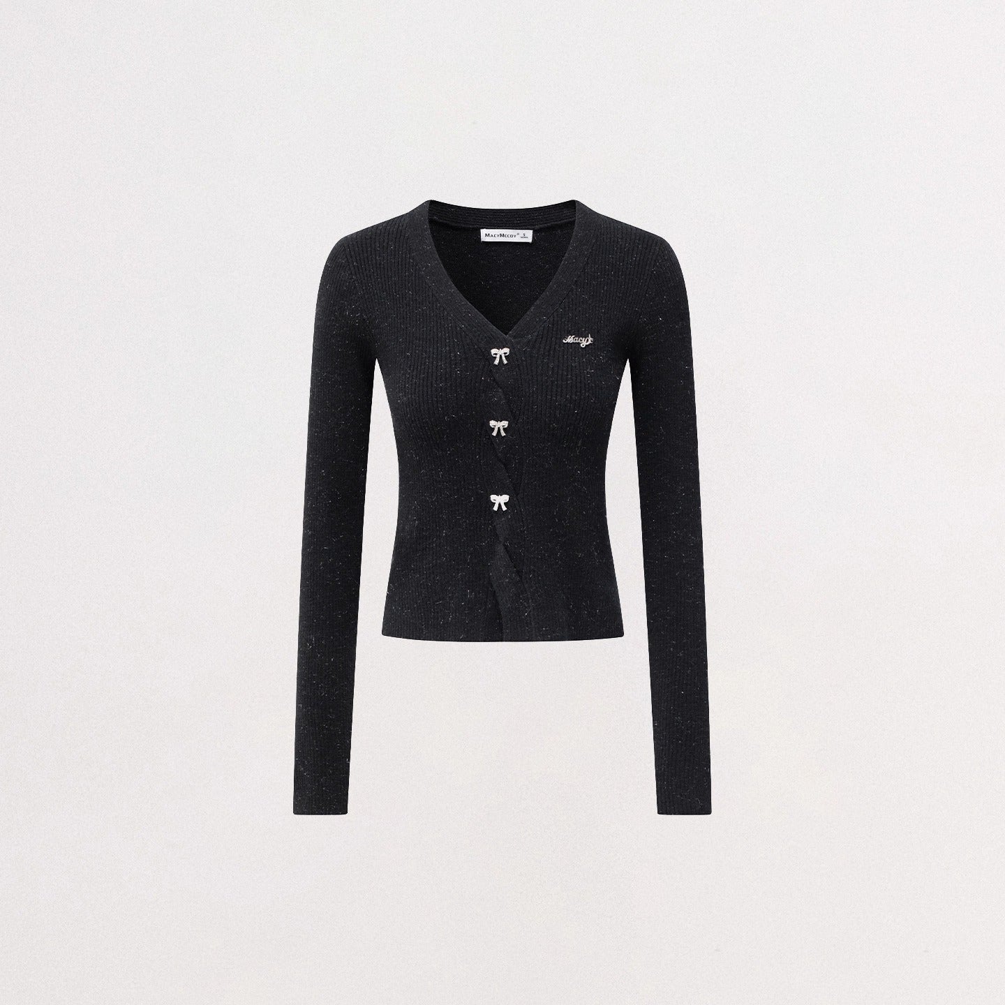 Shimmer Soft-Touch Knit V-Neck