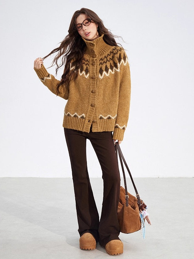Fair Isle Wool-Blend Collared Knit Sweater