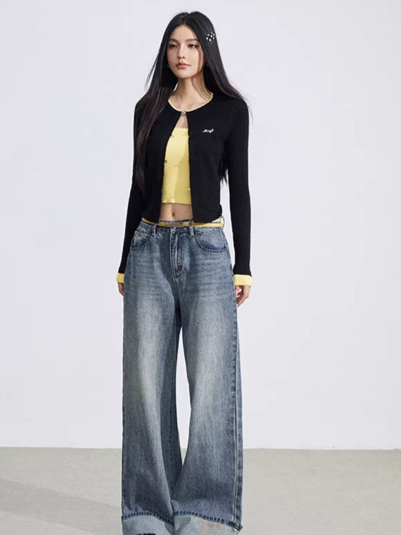 Contrast Layered Knit Slim Base Layer