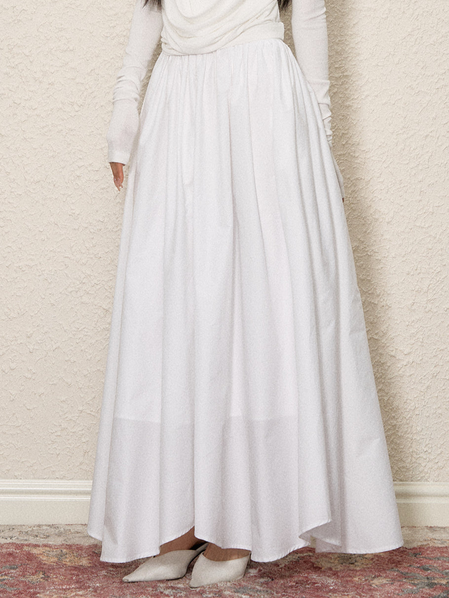 Asymmetrical Pleated Maxi Skirt - CHINASQUAD