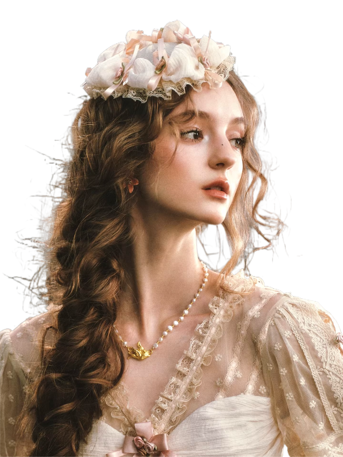 Amour Reverie Lace Bow Mini Hat Hairpiece