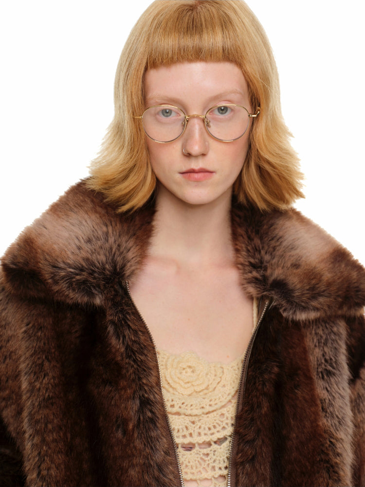 Gradient Eco-Friendly Short Fur Jacket - CHINASQUAD