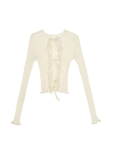 Tie-up and Fur Panel Knitted Cardigan - CHINASQUAD