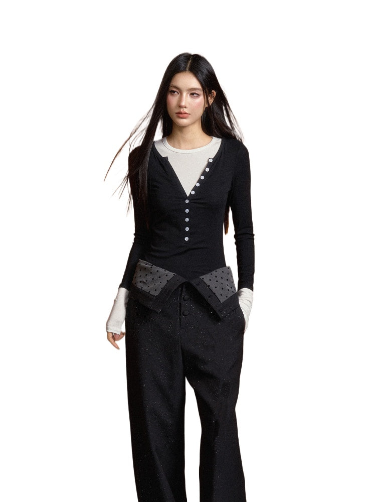 Two-tone Slim Fit Short Dress - CHINASQUAD