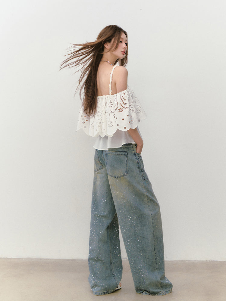 3D Hollow Embroidered Sleeveless T-shirt - CHINASQUAD