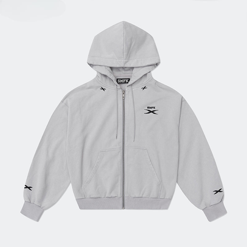 Black & Gray Future Embroidered Hoodie - CHINASQUAD