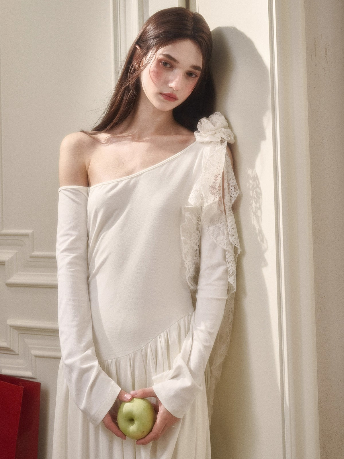 Hot Milk Off-Shoulder Knit Maxi Dress