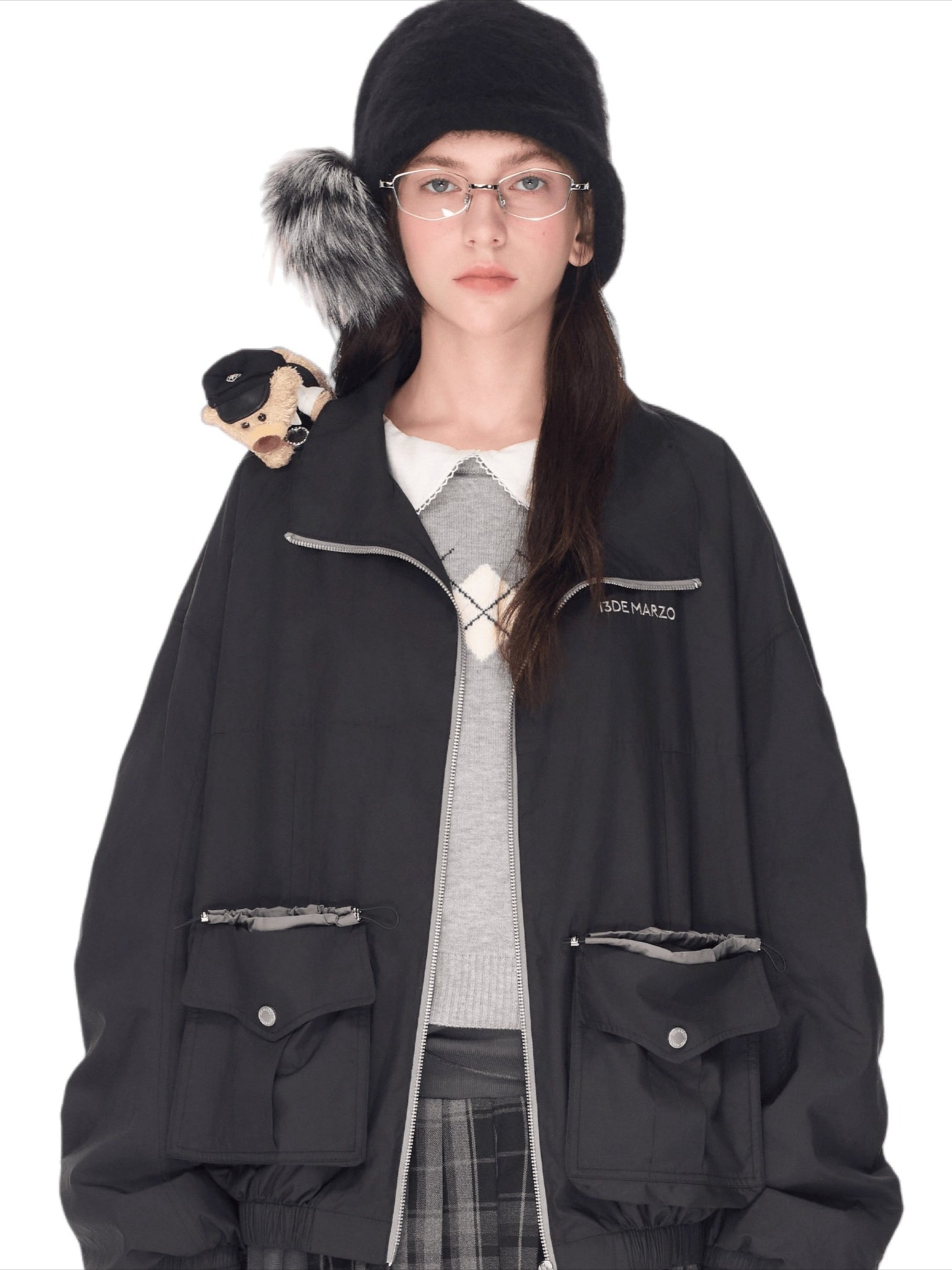 Bear Sheriff Retro Collar Track Jacket