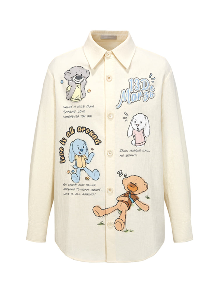 Colorful Graffiti Illustration Shirt Jacket - CHINASQUAD