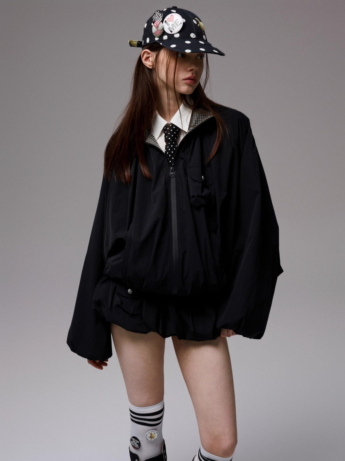 Check Panel Windbreaker Jackets & Skirt Set - CHINASQUAD