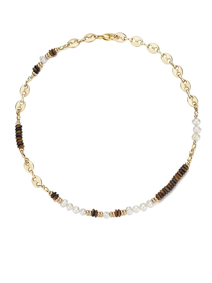 Tiger Eye Baroque Pearl Necklace - CHINASQUAD