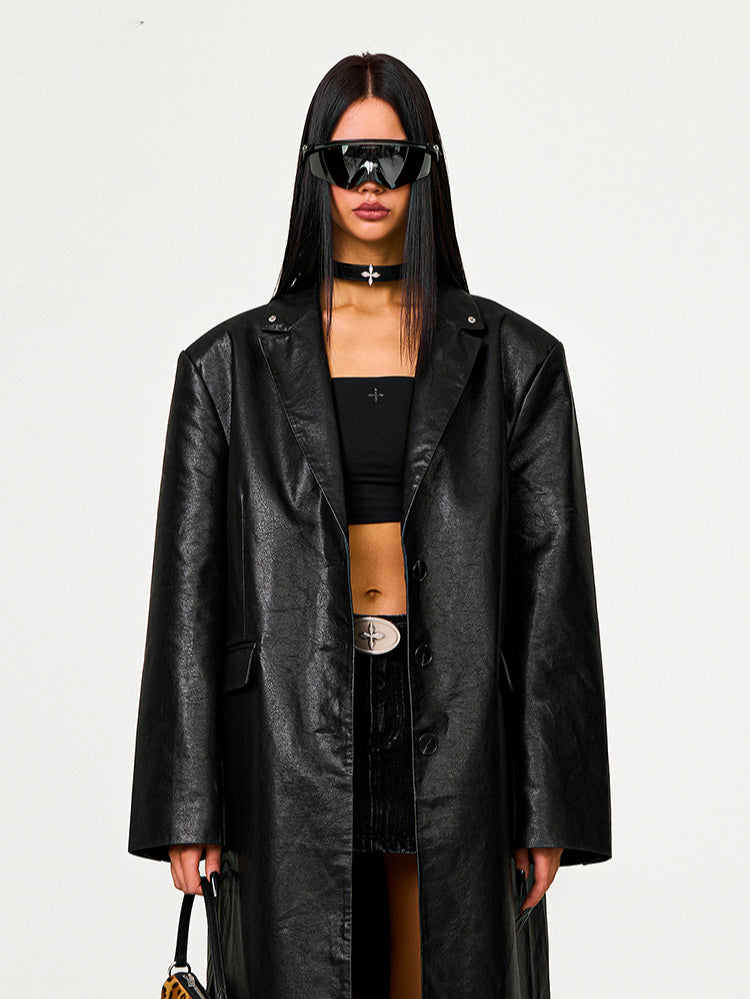 Black Designer Cyber Coat - CHINASQUAD