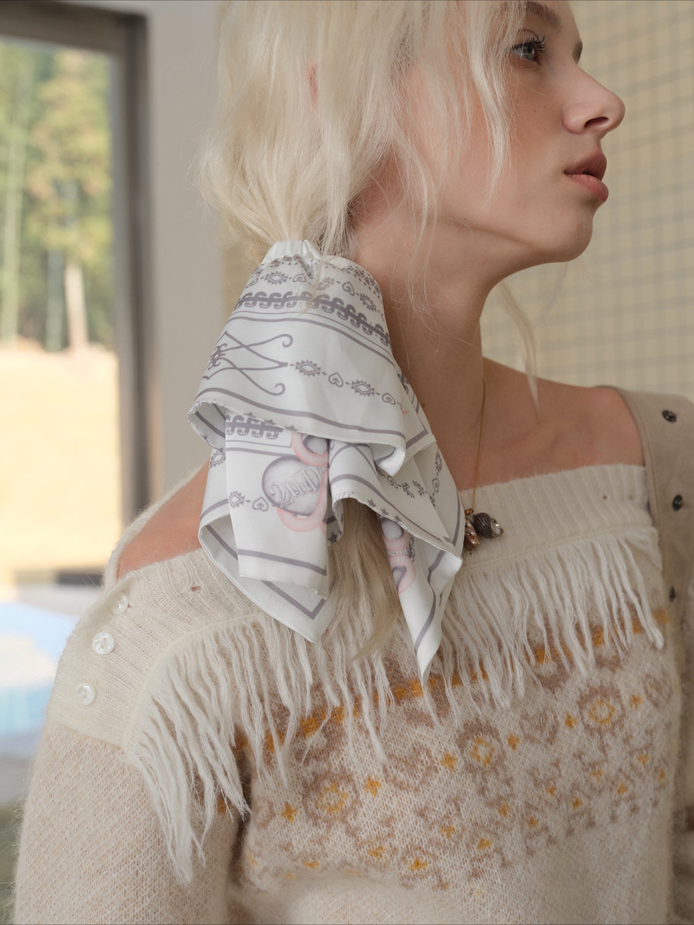 Snake Year Print Square Hair Scarf & Scrunchie - CHINASQUAD